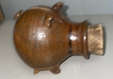 Vintage pottery Pig shape bank with cork for snout 4 Inches Wide