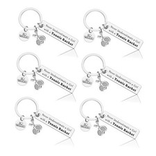6Pcs Tennis Team Inspirational Keychain Tennis Lovers Gifts Jewelry for Women