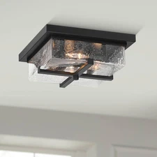 Franklin Iron Grambling 11 3/4" Rustic Black 4-Light Ceiling Light