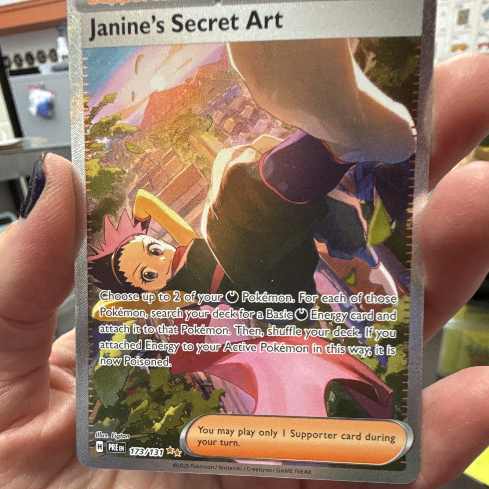 The Pokémon Company Janine's Secret Art 173/131 SIR Full Art Holo SV EN 2025