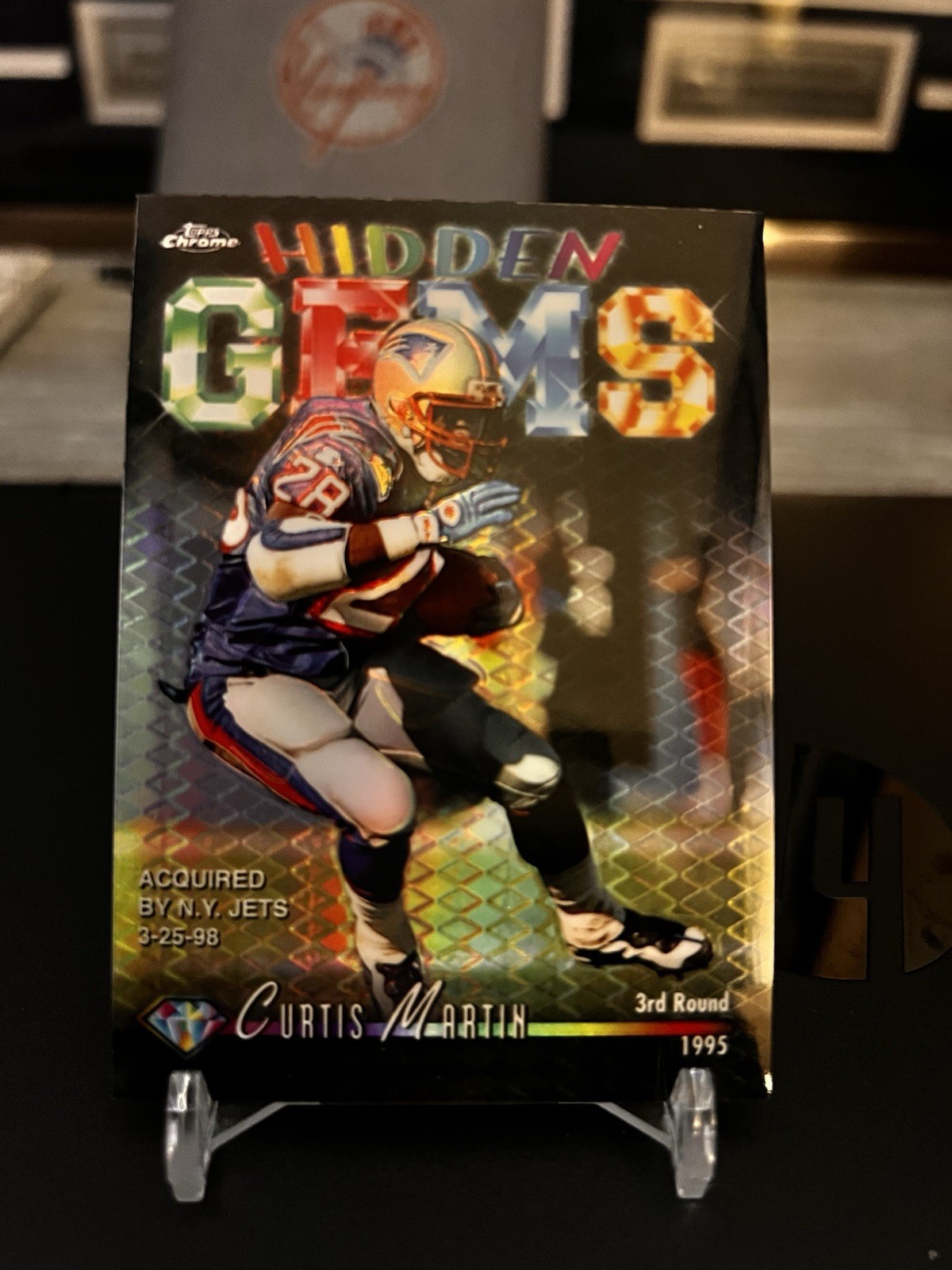 1998 TOPPS CHROME REFRACTOR CURTIS MARTIN HIDDEN GEMS- PATRIOTS- PACK FRESH