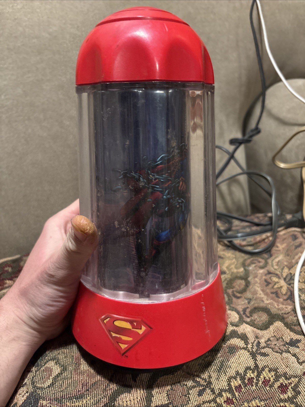 Vintage DC Comic Superman Motion Lamp Man of Steel Moving Light Rotating Decor