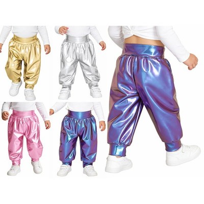 Baby Metallic Pants Festival Holographic Toddler Trousers Solid Color Harem