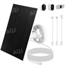 3W Solar Panel for ARLO Camera,13.12ft Type-C Cable with 3-in-1 Adapters,IP65.