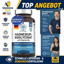 Magnesium Bisglycinat hochdosiert 1500 mg mit Vitamin B6 – 120 Kapseln
