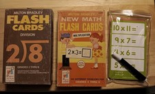 Vintage 1975 Milton Bradley FLASH CARDS Lot of 2 Division  Multiplication