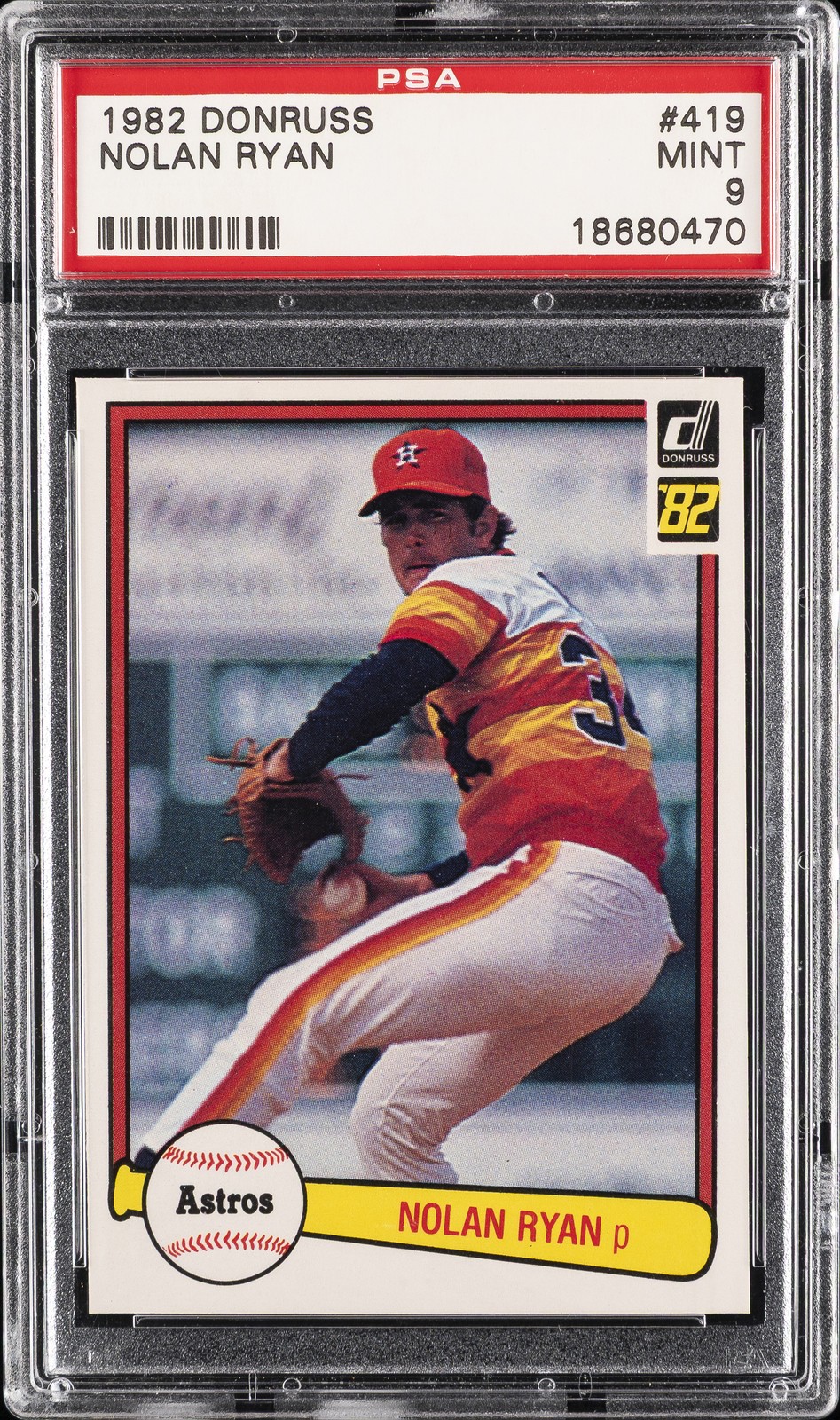 1982 DONRUSS #419 NOLAN RYAN PSA 9