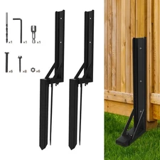 2PCS Fence Post Repair Stakes Kit,Heavy Duty Steel Fence Post Anchor Ground S...