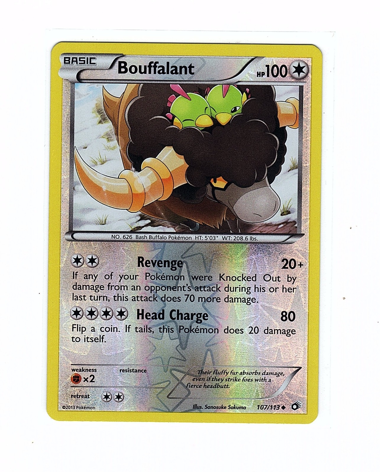 Bouffalant 107/113 Legendary Treasures Reverse Holo - Pokemon Card LP