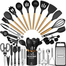 Kitchen Utensils Set- 34PCS Silicone Cooking Utensil with Holder, Heat Resistan