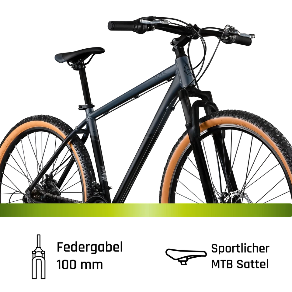 Galano Toxic 29" 29 Zoll Mountainbike 21 Gang Fahrrad Federgabel schwarz 48 cm - Bild 4 von 4