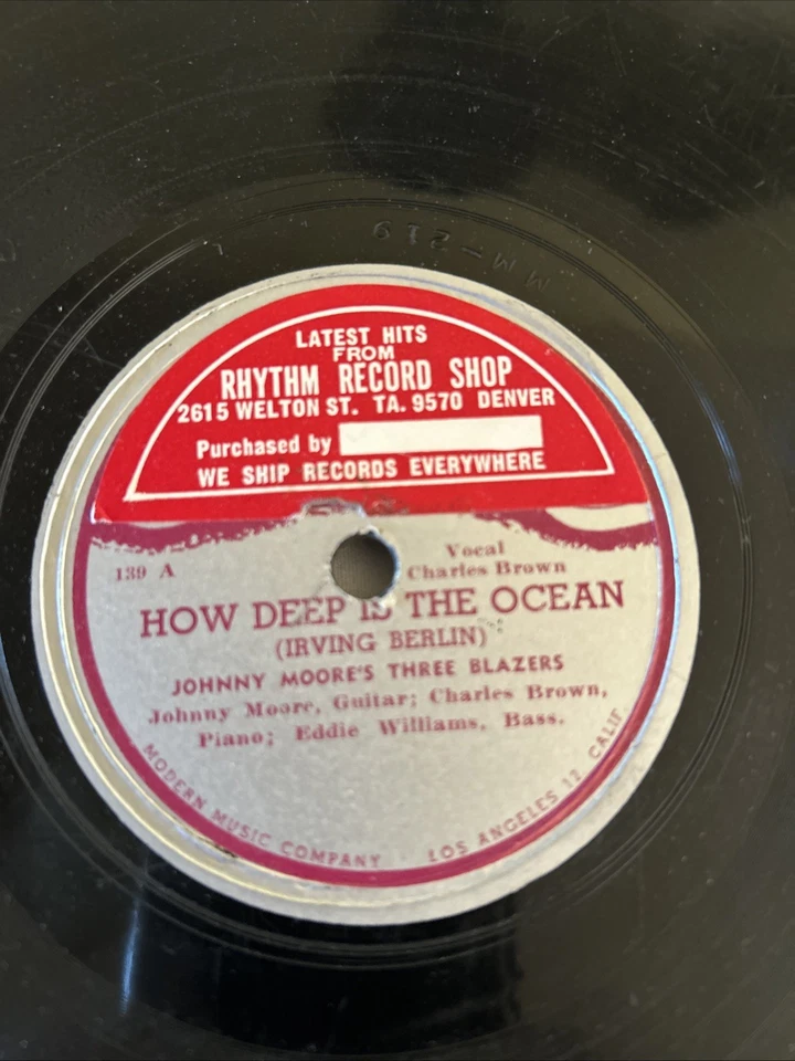 JOHNNY MOORE's Three Blazers 78 HOW DEEP IS THE OCEAN on MODERN MUSIC-VG+ - Image 2 of 4