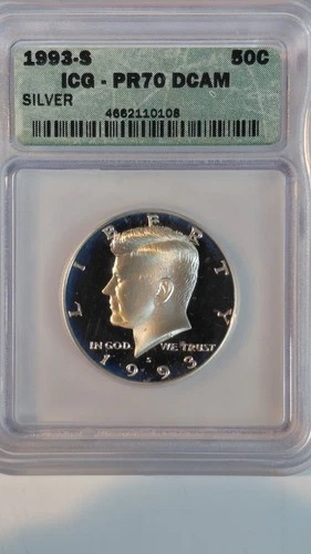 1993-S Silver Kennedy Half Dollar 50c PR 70 DCAM PROOF