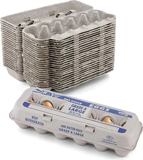 Printed Empty Egg Cartons Holds 12 Eggs - Cardboard Egg Crate (Pack of 15) - Mad