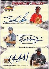 2004 Bowmans Best Triple Play Autograph Juan Cedeno Bobby Brownlie Joaquin Arias