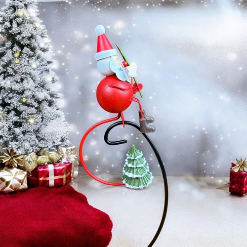 Metall Weihnachtsschmuck Weihnachtsmann C-Form mit einem Weihnachtsbaum 6 Zoll - Bild 2 von 9