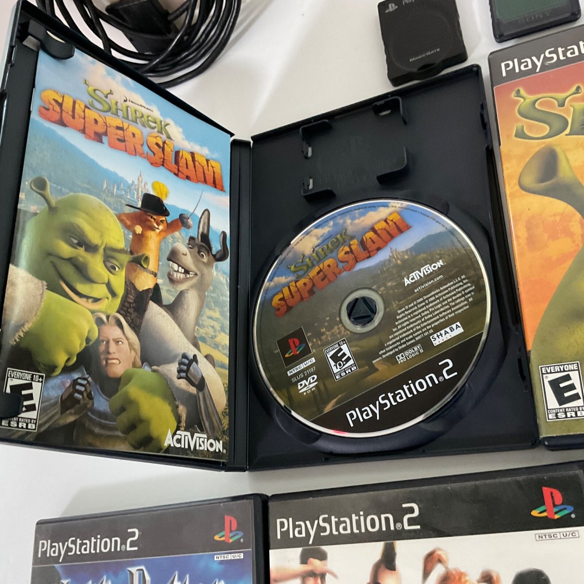 5- PS2 video games controller,2-8mb memory ,av cord shrek , harry potter +#lgk25 5- PS2 video games controller,2-8mb memory ,av cord shrek , harry potter +#lgk25