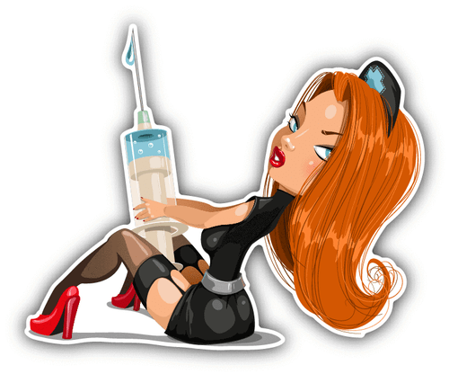 Nurse Sexy Cartoon Hospital Car Bumper Sticker Decal 5 Nurse Sexy Cartoon Hospital Car Bumper Sticker Decal 5