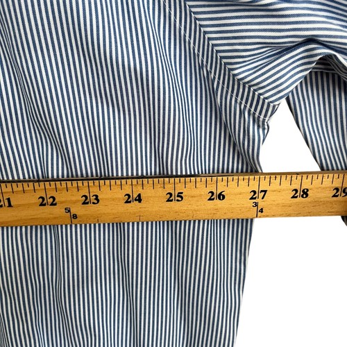 Kenneth Cole Reaction Dress Shirt Mens XXL 18-18.5 White Striped Corpcore 36-37 - Picture 11 of 11