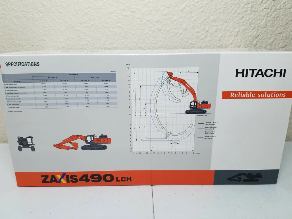Hitachi Zaxis ZX490LCH-6 Excavator - TMC 1:50 Scale Diecast Model New - Image 3 of 4