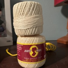 Vtg South Maid Crochet Thread - 350 yd ball - Size 10 - 430 Cream
