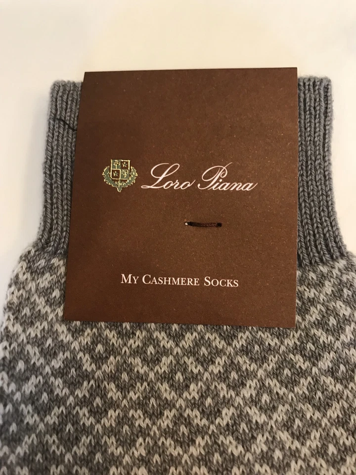 Calcetines Loro Piana 100% Cachemira Bebé Gris Claro Talla Grande Hechos en Italia Foto 2 de 4
