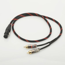 1.5m 3 Pin XLR Female to Dual RCA Male Plug Stereo Audio Y Splitter Patch Cable