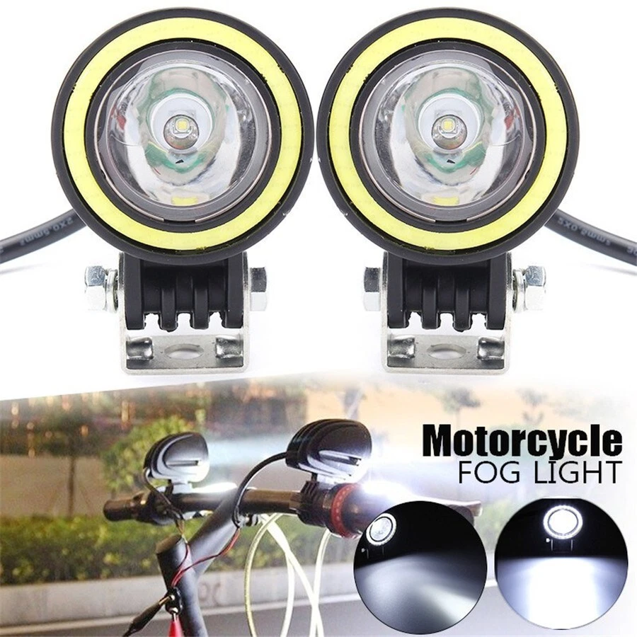 Lámpara antiniebla LED para conducción de moto a prueba de golpes con anillo de halo blanco Foto 2 de 4