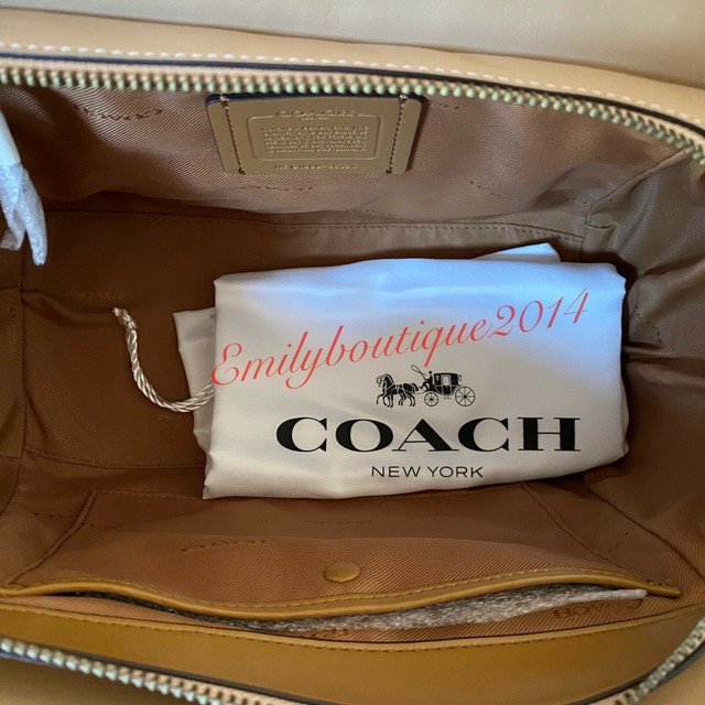 Coach Swagger 27 Hearts Detail Beechwood Leather Satchel Tote Bag 29328