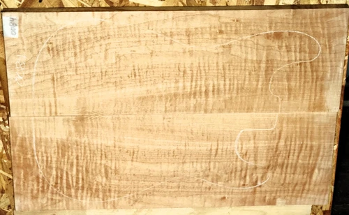 Flame Quilted Maple Wood 84 Luthier 5A Guitar Top 22- x 14 x .75