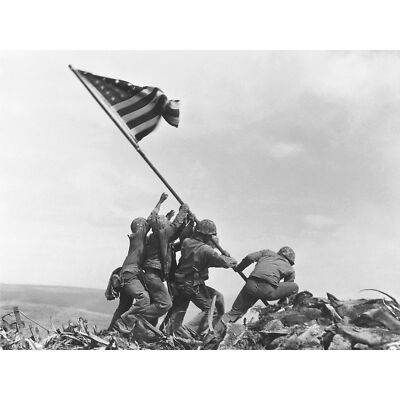 Rosenthal Hissen Flagge Iwo Jima Ikonisches Foto Zweiter Weltkrieg großer Wandkunstdruck 18 x 24 Zoll