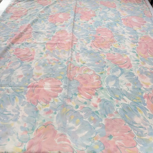 vintage flat sheet queen pink green floral watercolor blend y2k 90s - Picture 2 of 6