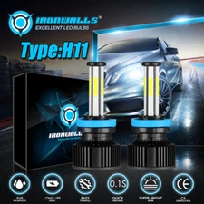 6 Sides H8 H9 H11 LED Headlight Kit Low Beam Bulb Super Bright 6000K Bulbs 2800W