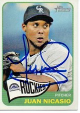 Juan Nicasio Colorado Rockies 2014 Topps Heritage Signed Card