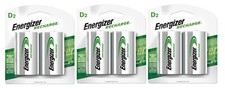 3  Energizer Recharge NiMH D 1.2 V 2500 Ah Rechargeable Battery NH50BP-2R2 2 pk