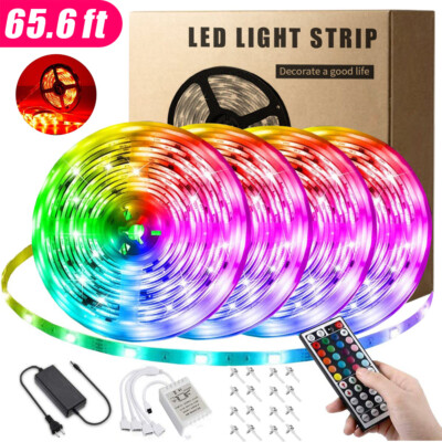 66FT 1200 LED bluetooth APP Remotes 3528/5050 SMD RGB Waterproof TV Strip Lights