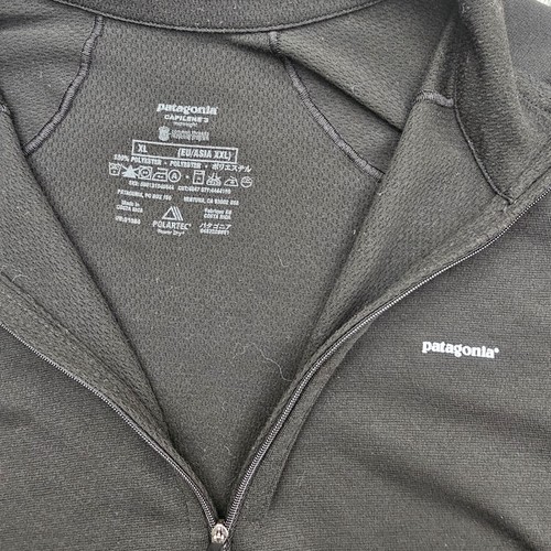 Patagonia Capilene 3 Midweight 1/4 Zip Baselayer Mens XL Black Mockneck Pullover - Picture 4 of 10