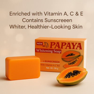 RDL Papaya All Natural Whitening Soap with Vitamin A, C & E- FREE SHIPPING