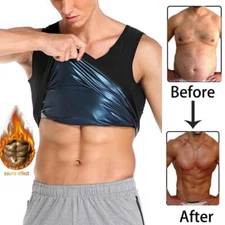 Men Sauna Shaper Vest Thermo Sweat Tank Top Gym Fitness Workout Shirt Fat Burner