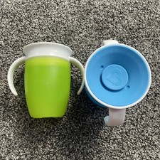 2 Munchkin Inc Sippy Training Cups Dual Handle 360 Degree 7oz Heart 2014