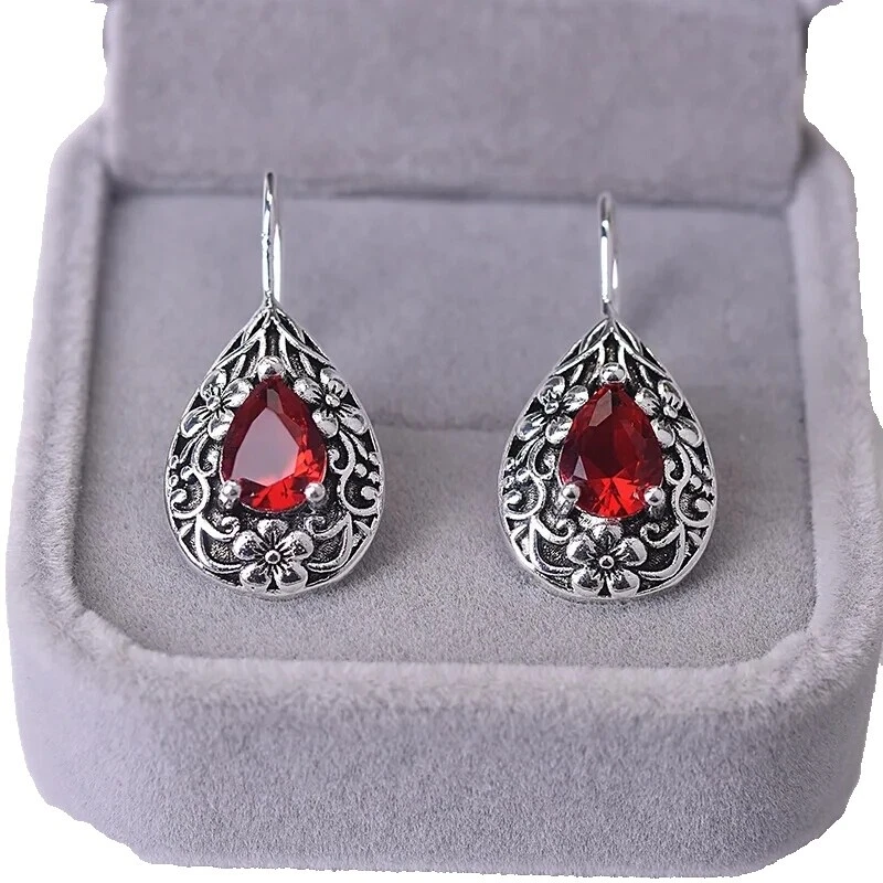 Brincos prata tibetana Pedra