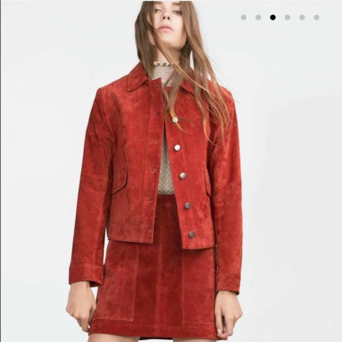 Zara red suede coat 2025