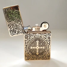 Zorro ZL8 Constantine Brass Lighter - Ultra-Thin Case & Heavy Duty Hinge