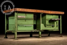 Vintage Industrial Swing Stool Workbench