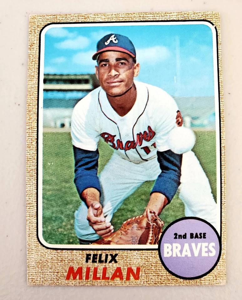 Lote de 9 tarjetas vintage 1968 Topps Atlanta Braves, Rico Carty, Tommie Aaron Foto 4 de 4