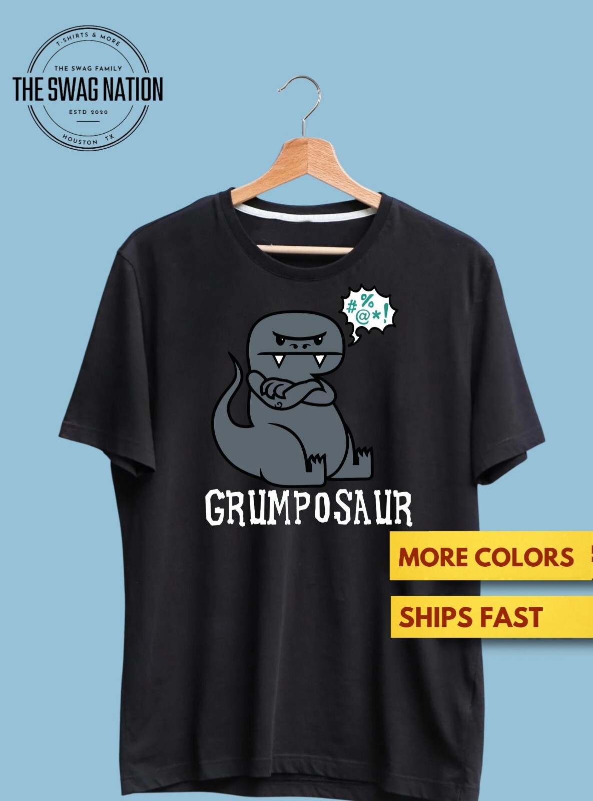 PONY Maglietta Grumposaur Funny Dinosaur Premium maglietta divertente arrabbiata Moody Grumpy divertente