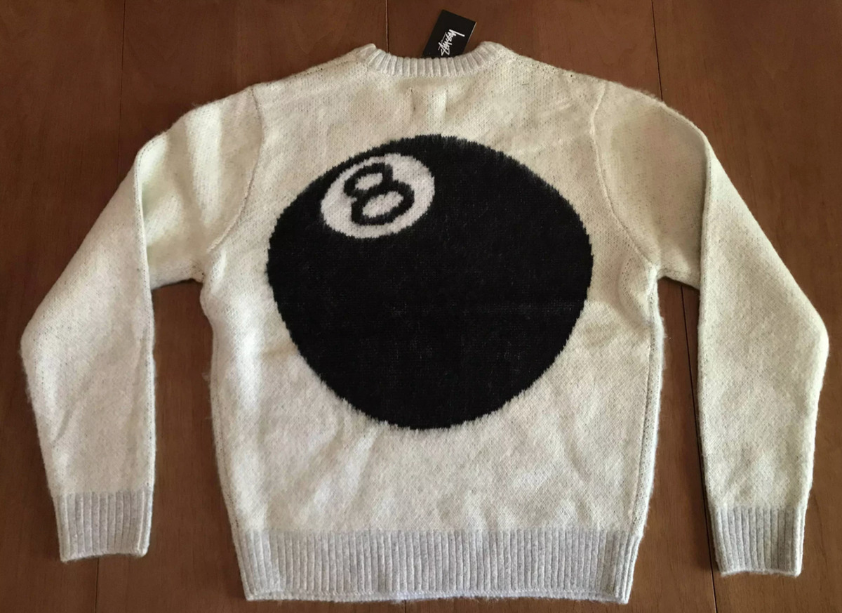 Stussy 8 BALL HEAVY BRUSHED MOHAIR SWEATER CREAM