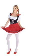 German Beer Maid Dirndl Womens Lederhosen Wench Costume Oktoberfest Halloween