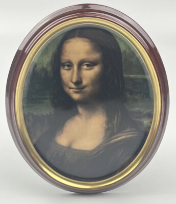Vintage Mona Lisa (Leonardo da Vinci) Bild - Porzellan Bilderrahmen - 70er Jahre