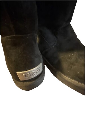 ugg black boots zipper metal logo Pre-owned | eBay
